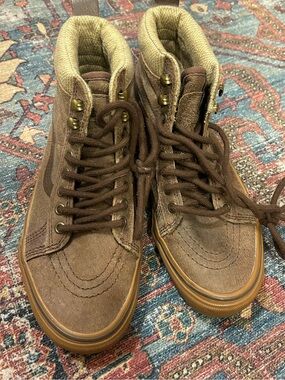 Vans Sk8-Hi Suede High-Top Sneakers in Brown Tan 8 Women Skate